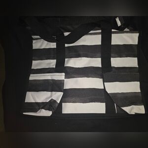 thirty-one zip top organizing tote in watercolor stripe